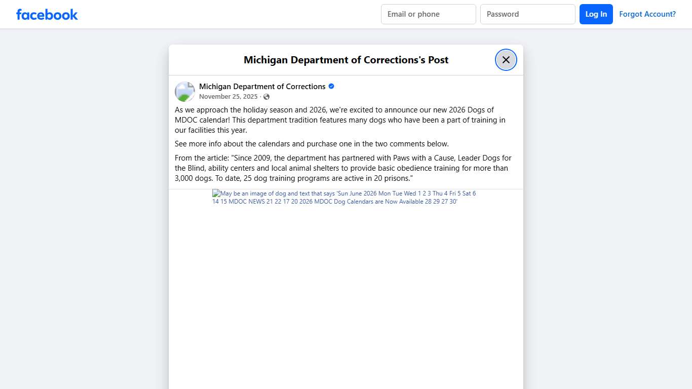 As we approach the... - Michigan Department of Corrections | Facebook