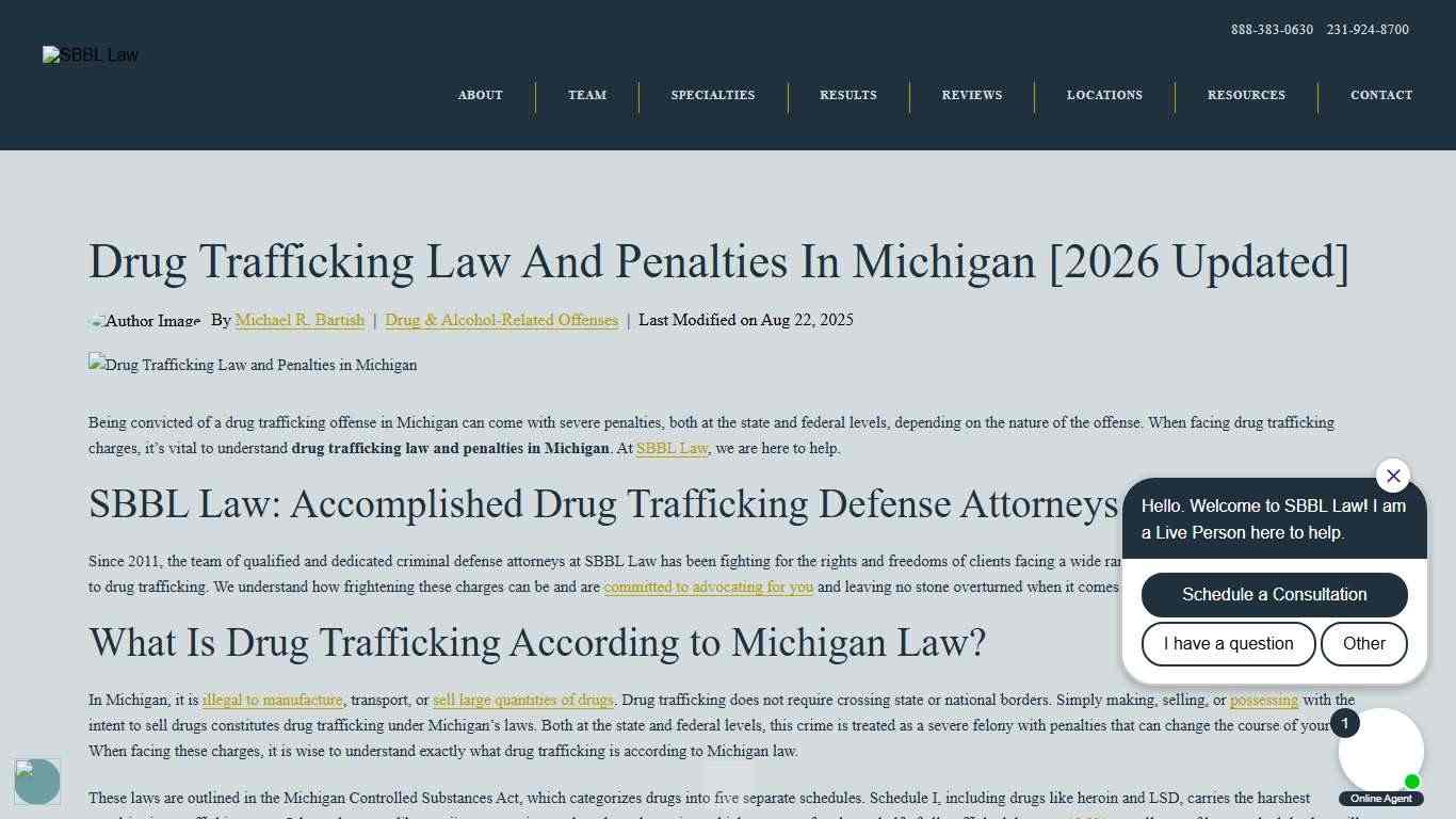 Drug Trafficking Law and Penalties in Michigan [2026 Updated]